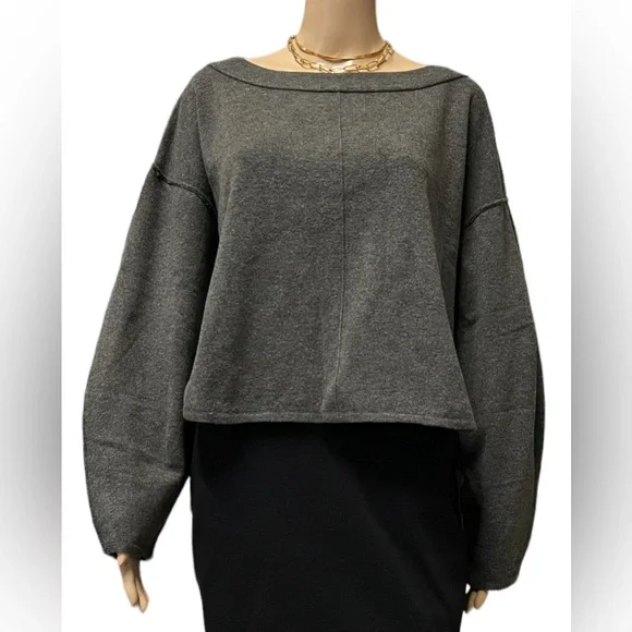 Free People XS Jamie Sweater Heather Wool Blend Gray NWoT $148 - Picture 6 of 12